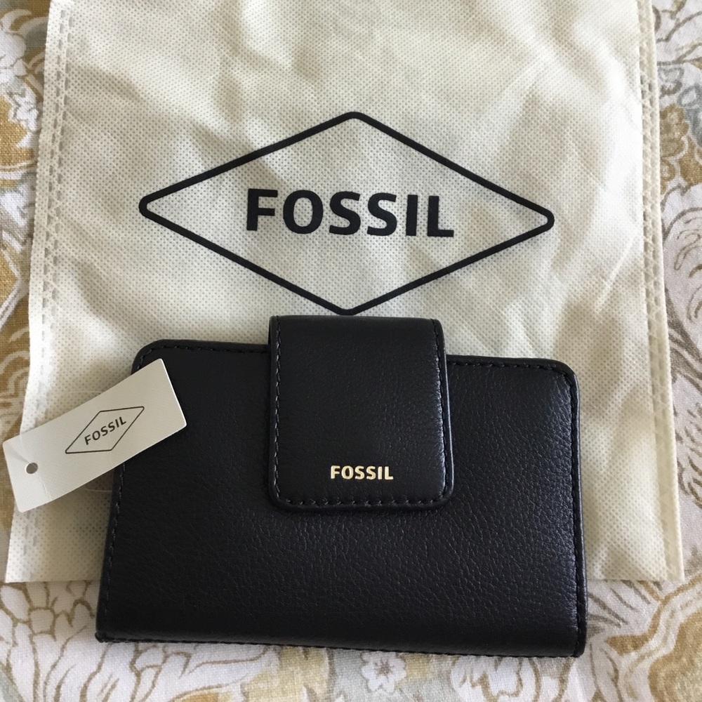 Fossil black leather wallet